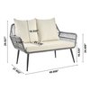 Manhattan Comfort Portofino Rope Wicker 4-Piece Patio Conversation Set with Cushions in Cream OD-CV019-CR
